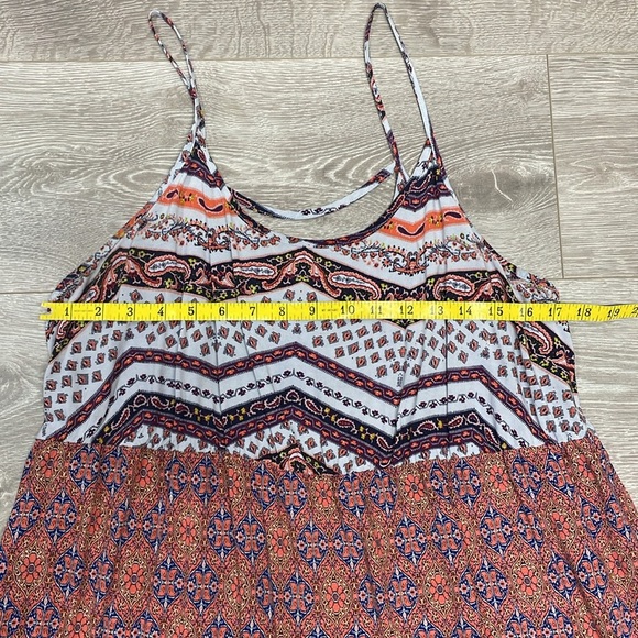 Mossimo Supply Co Boho Spaghetti Strap Paisley Floral Crochet Trim Dress XL - Picture 9 of 16
